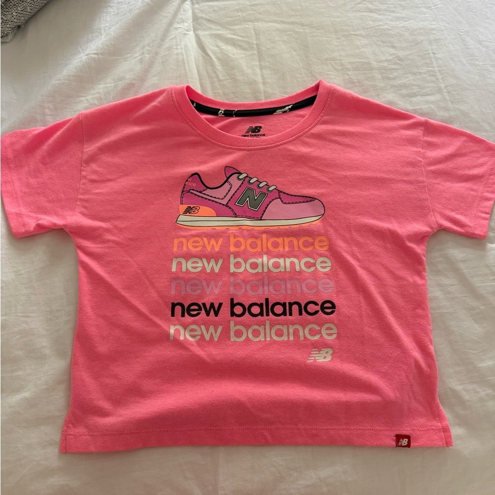 New Balance Kids Bright Pink Sneaker Tee